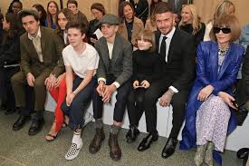 See more ideas about david beckham, beckham, the beckham family. David Beckham And All Four Children Sit Front Row At Victoria Beckham S London Fashion Week Aw19 Show London Evening Standard Evening Standard