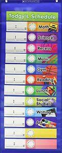 Details About Teachers Students School Classroom Colorful Daily Schedule Pocket Chart