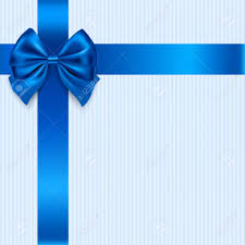 Greeting Card Design With Blue Bow And Ribbon Holiday Background