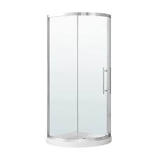 Ove Decors Breeze Pro 32 In Corner Shower Kit With Glass Panel Door And Base In Chrome Finish
