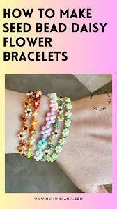 seed bead daisy flower bracelets