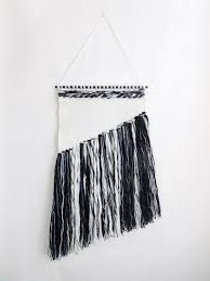 black white tapestry woven wall weaving