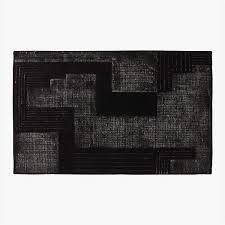 larso modern black wool area rug 5 x8