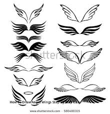 How To Draw Angel Wings Step By Step Easy Angel Wings Stock