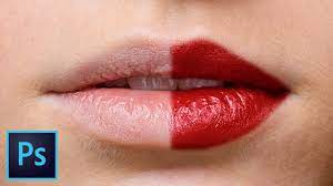 realistic lipstick in photo