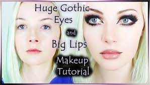 huge gothic eyes and big lips tutorial