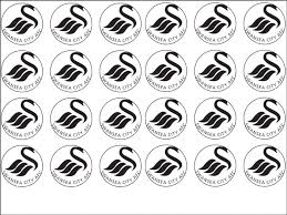 Logo swansea city in.eps file format size: 24 X Swansea City Fc Edible Wafer Cup Cake Top Toppers