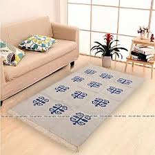 beige indian floor area rug cotton