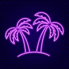 Premium Vector Neon Purple Palm Trees