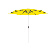 Steel Pole Yellow Market Umbrellas