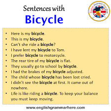sentences with bicycle bicycle in a