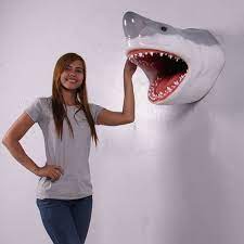 Large Great White Shark Head Wall Mount
