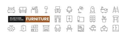 Furniture Icon Set Vector Art Icons