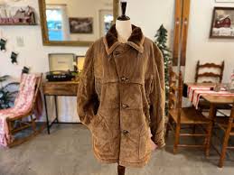 L Vintage 1970s Sears Corduroy Faux Fur