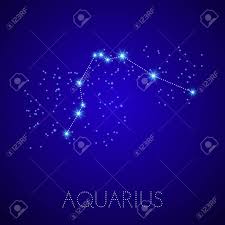 Zodiac Constellation Aquarius Realistic Star Map Fragment Vector