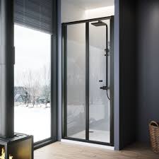 Elegant 800mm Black Bi Fold Shower Door