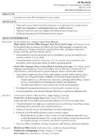 Resume Sample Front Office Manager For A Luxury Resort