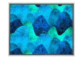 Aqua Blue Waves Pattern Canvas