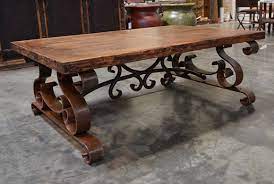 Wrought Iron And Wood Coffee Table