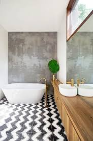 bath trend patterned tile floors