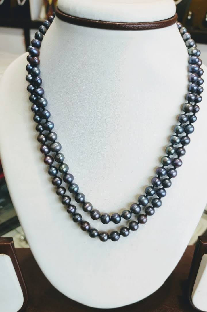 Blueish Black Pearls Set | Flat 35% Off product image