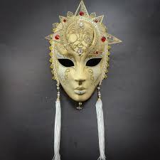 Venetian Sun Masquerade Mask Ivory Gold