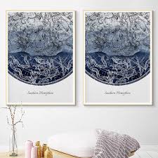 Us 2 53 31 Off Northern Southern Hemisphere Wall Art Canvas Painting Celestial Star Chart Constellations Astronomy Posters Prints Home Decor In