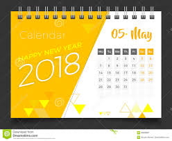 May 2018 Desk Calendar 2018 Stock Vector Illustration Of
