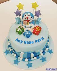 Doraemon Birthday Cake With Name gambar png