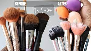 the easiest way to clean makeup brushes
