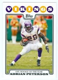 Find great deals on ebay for adrian peterson rookie card. Amazon Com Adrian Peterson Football Card Minnesota Vikings All Pro 2008 Topps 329 Offensive Rookie Of The Year Collectibles Fine Art