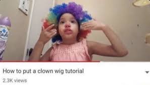 how to put a clown wig tutorial by