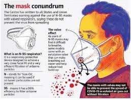 They only filter air breathed in, not breathed out. Covid 19 Dghs Cautions Against Use Of N 95 Valved Respirator Masks The Hindu