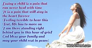 pain sympathy message for loss of child