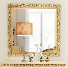 Square Designer Gold Leaf Mirror