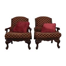 Think of all the possibilities. 55 Off Burgundy And Gold Accent Chairs With Toss Pillows Chairs