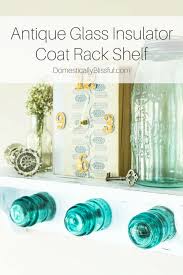 Antique Glass Insulator Coat Rack Shelf