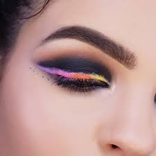 rainbow eyeliner tutorial with step by