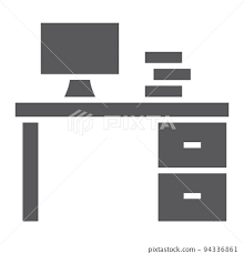 Desk Glyph Icon Furniture And Office