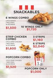 our menu kfc guyana