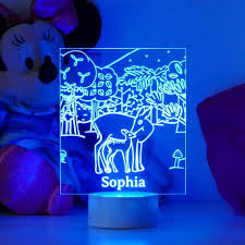 Childrens Woodland Night Light Personalised For Free