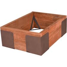 My other raised beds are framed with cinderblock, so this is how do you stablize the corners of your wooden frames? Set Of 4 Brown Steel Raised Garden Bed Corner Brackets 9 5 Overstock 30540171