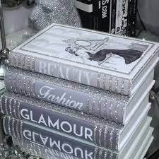 Sparkly Grey Coffee Table Books Glam