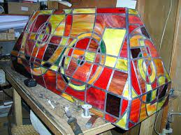 Custom Stained Glass Pool Table Light