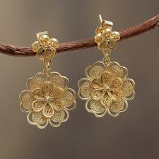 gold plated filigree handmade flower