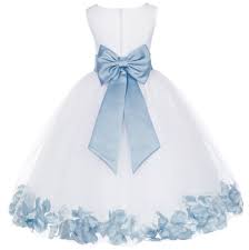 white dusty blue tulle rose petals