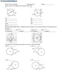 Round your answer to the nearest tenth if necessary. Circles Worksheet