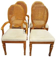 Seat cushion 20 inches x 19 inches. Lot Art Vintage Louis Xvi Style Cane Back Dining Chairs By Bernhardt Furniture