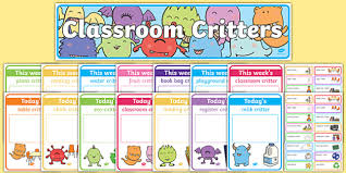Classroom Critters Classroom Monitors Resource Pack