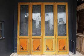 Art Nouveau Double Door With Etched